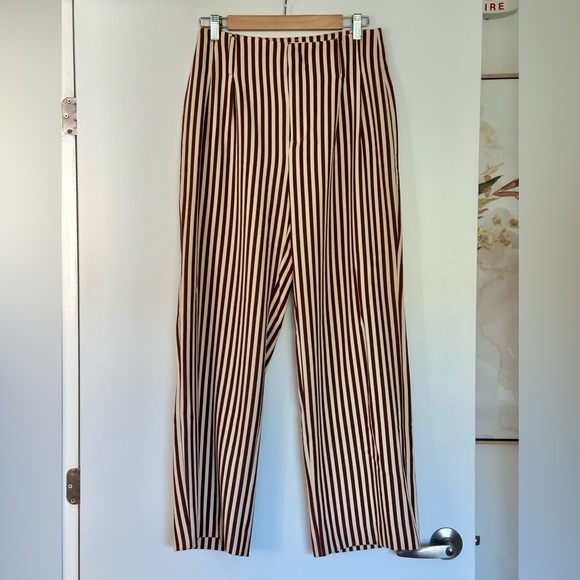 Mango tan and brown striped trousers in size S. - Picture 4 of 6